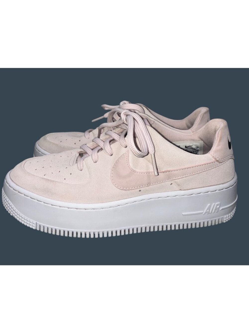Nike Air Force 1 Sage Low Barely Rose Sneakers Size 7 Suede Upper Platform